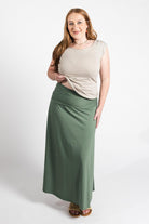 Surya Ethical Organic Cotton Maxi Skirt made in Nepal - waistband detail