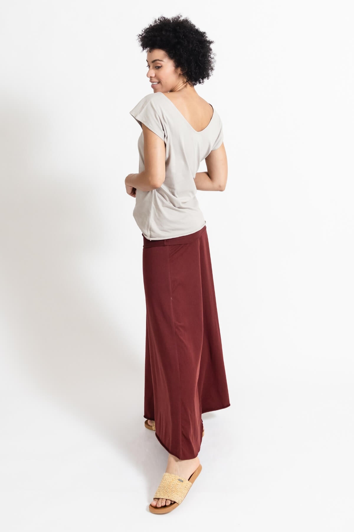 Surya Ethical Organic Cotton Maxi Skirt made in Nepal - left view