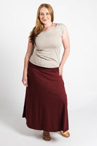 Surya Ethical Organic Cotton Maxi Skirt made in Nepal - Berry colour