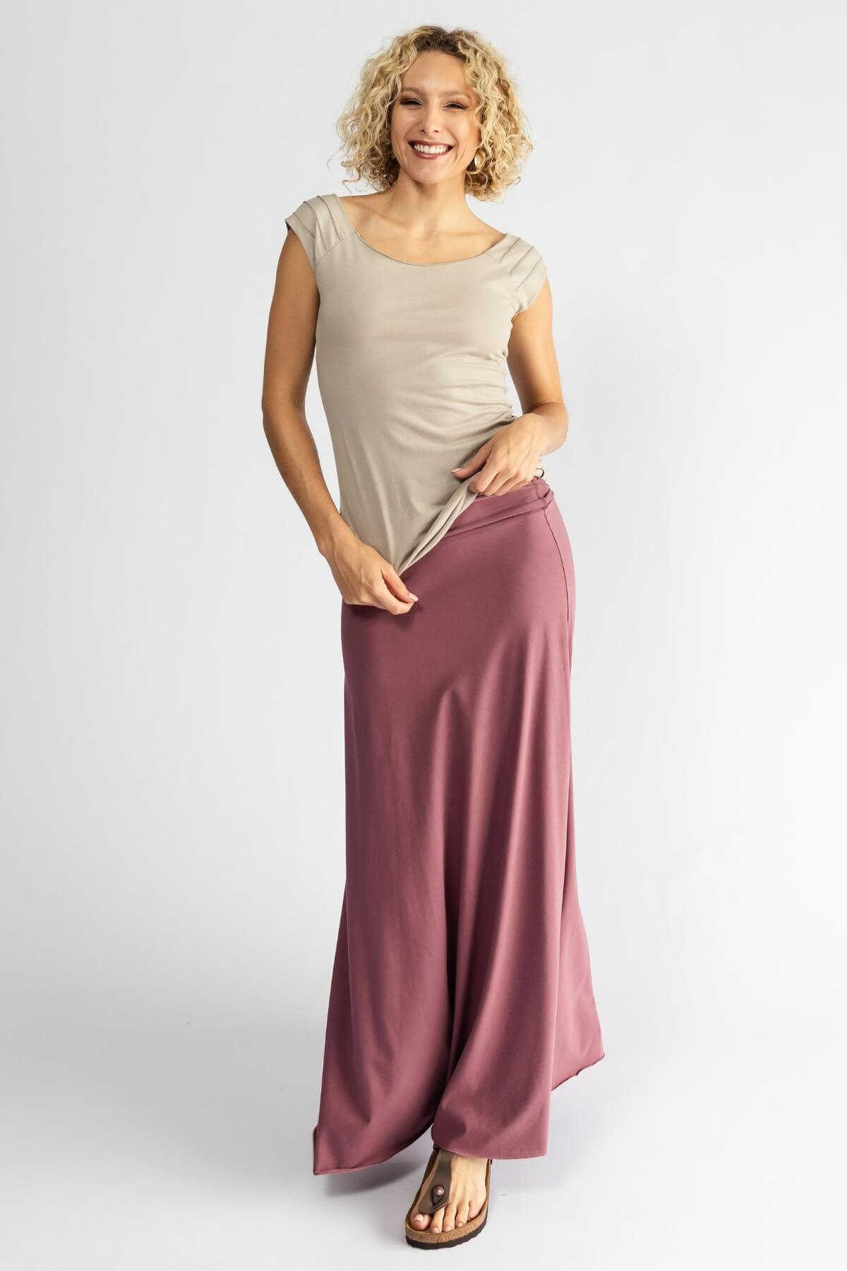 Surya Organic Cotton 'Sonder' Skirt made in Nepal - Dusty Mauve