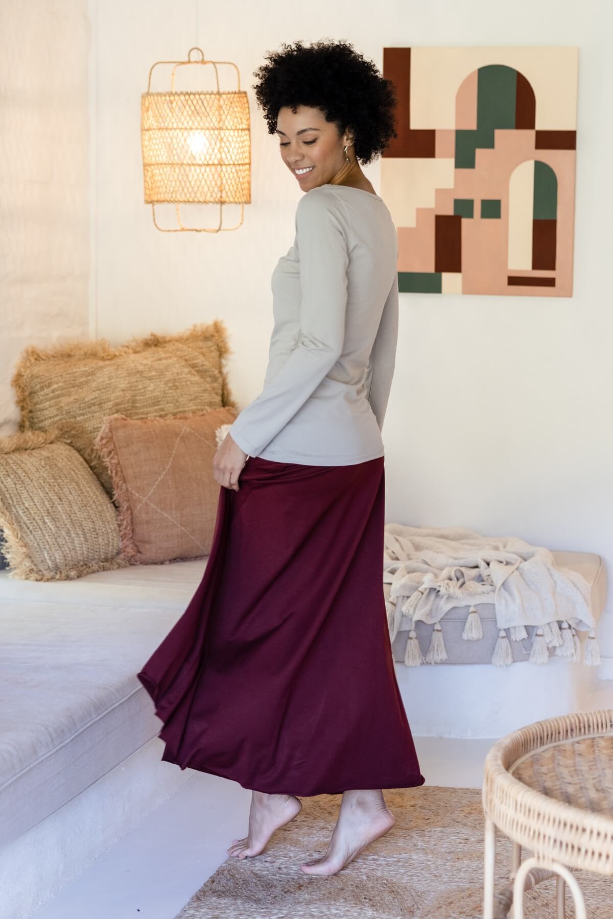 Surya Organic Cotton Maxi Skirt made in Nepal