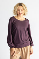 Surya The Label Ethical Organic Cotton 'Zoé' Top made in Nepal - Eggplant