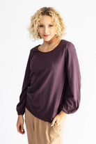 Surya The Label Ethical Organic Cotton 'Zoé' Top made in Nepal - Eggplant