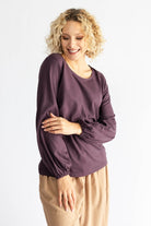 Surya The Label Ethical Organic Cotton 'Zoé' Top made in Nepal - Eggplant