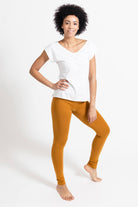 Surya Australia Organic Cotton Leggings made in Nepal - Turmeric