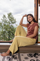 Surya Australia Organic Cotton 'Freedom Pants' made in Nepal - Lemon