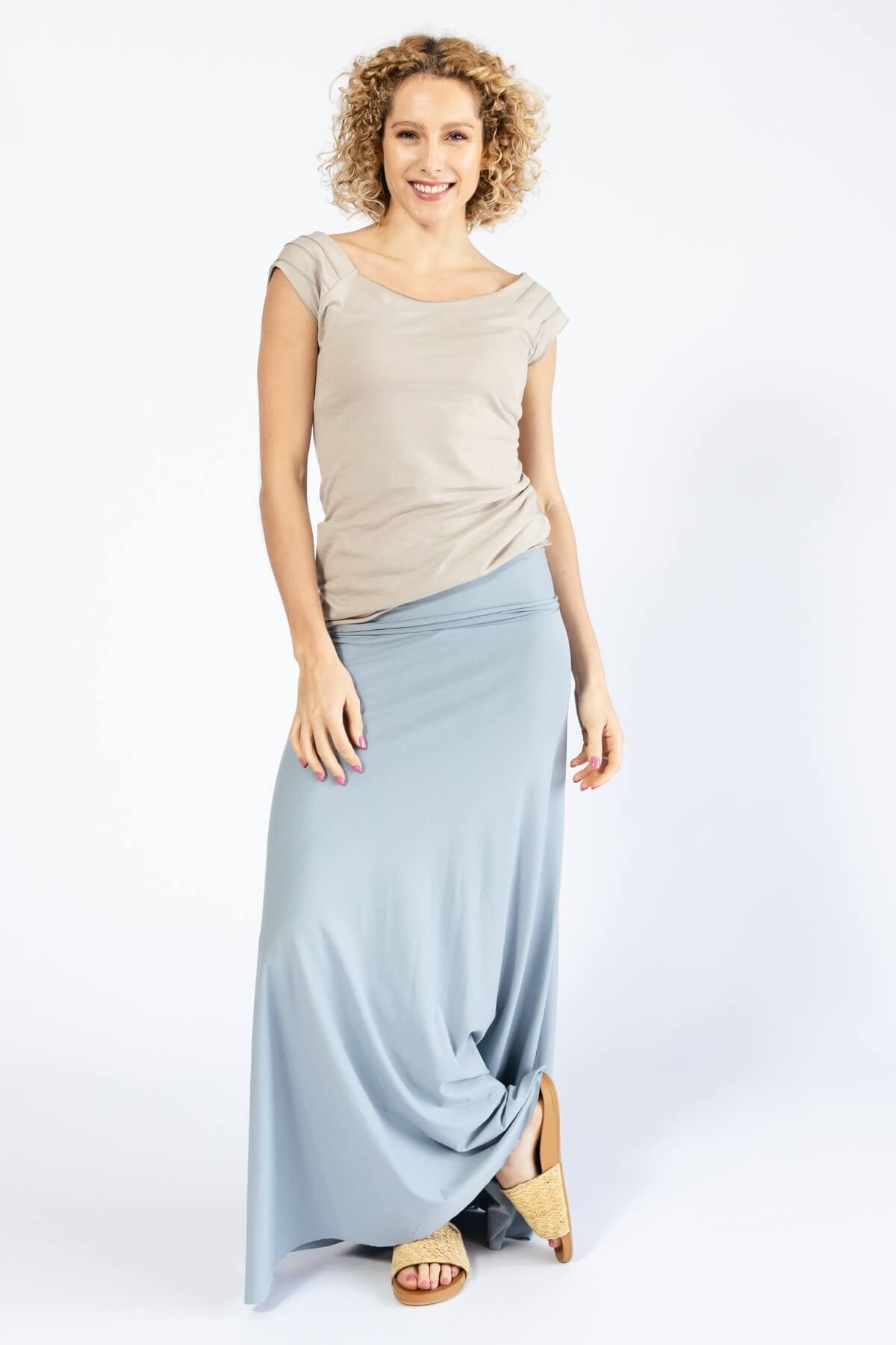 Surya Organic Cotton 'Sonder' Skirt made in Nepal - Sky Blue