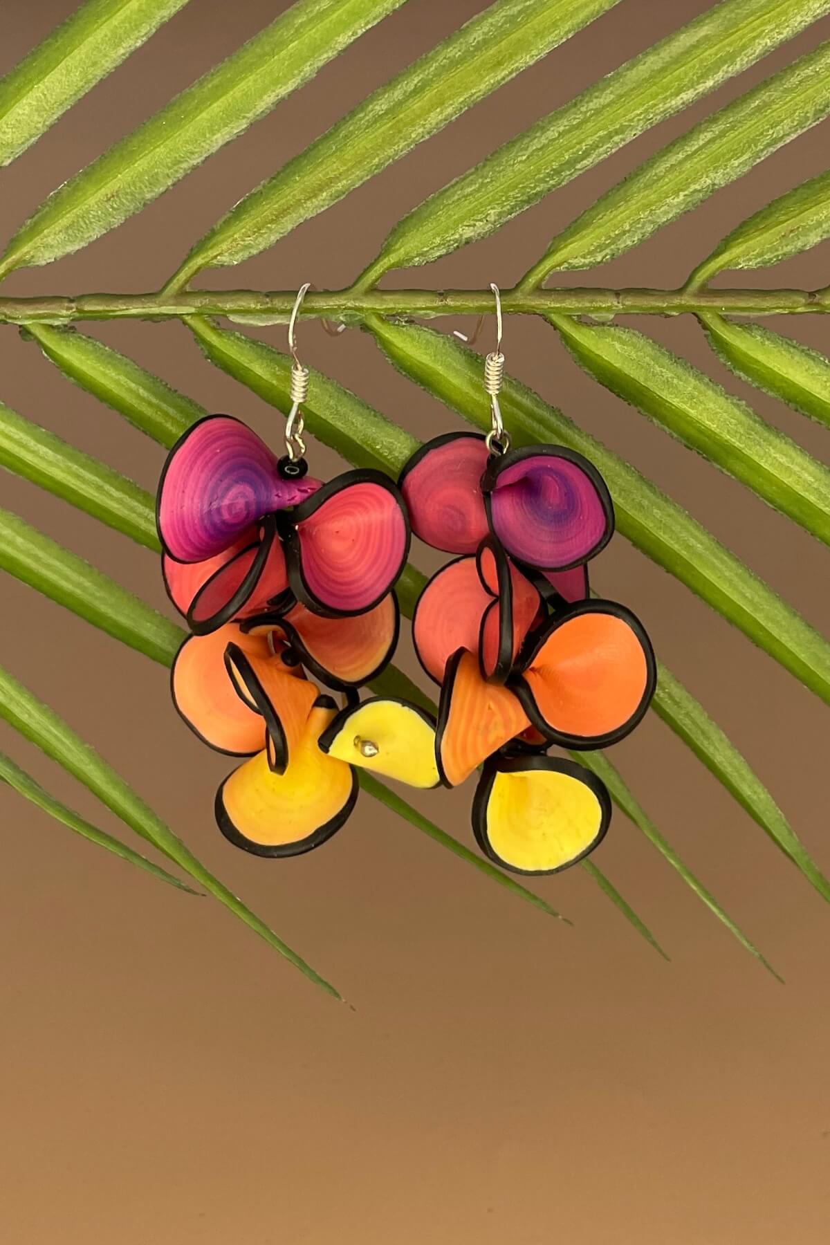 Surya Polymer Clay Earrings made in Nepal - Petal 