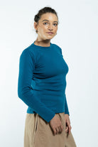 Surya Ethical Ribbed Cotton Long Sleeve Top - right side view