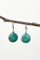 Surya Tibetan Earrings made in Nepal - Chandra