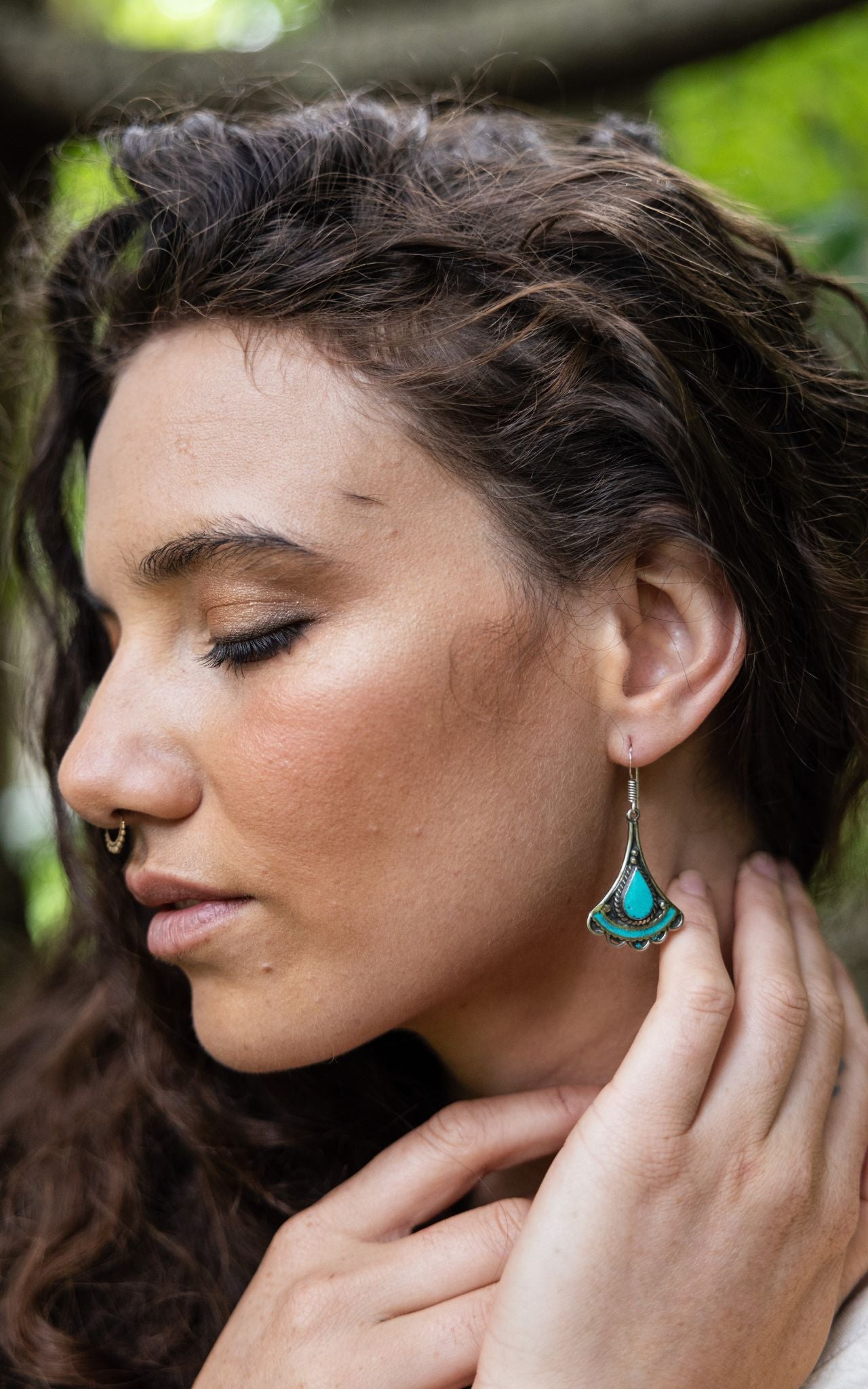 Surya Australia Ethical Tibetan Earrings from Nepal - Alani Turquoise