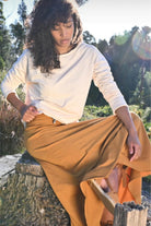 Surya Organic Cotton Maxi Skirt made in Nepal - lifestyle shot