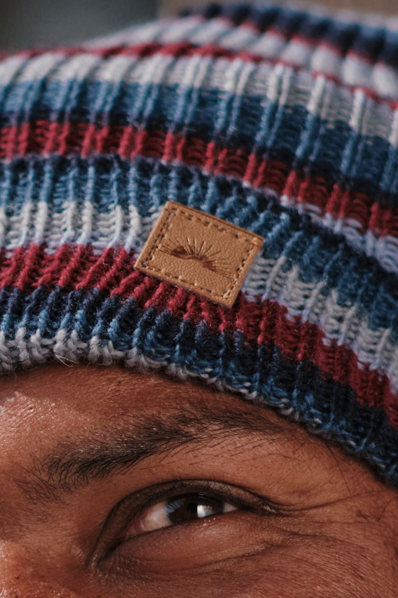 Merino Wool Striped Fisherman Beanie for Men Ethically Made Surya