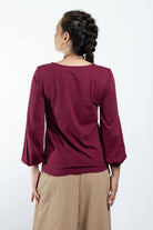 Surya The Label Ethical Organic Cotton 'Zoé' Top made in Nepal - Berry