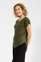 Surya Australia Organic Cotton Basic Tee made in Nepal - Olive