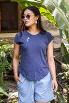 Surya Australia Organic Cotton Basic Tee made in Nepal - Cobalt