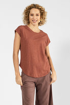 Surya Australia Organic Cotton Basic Tee made in Nepal - Dusty Mauve