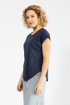 Surya Australia Organic Cotton Basic Tee made in Nepal - Cobalt