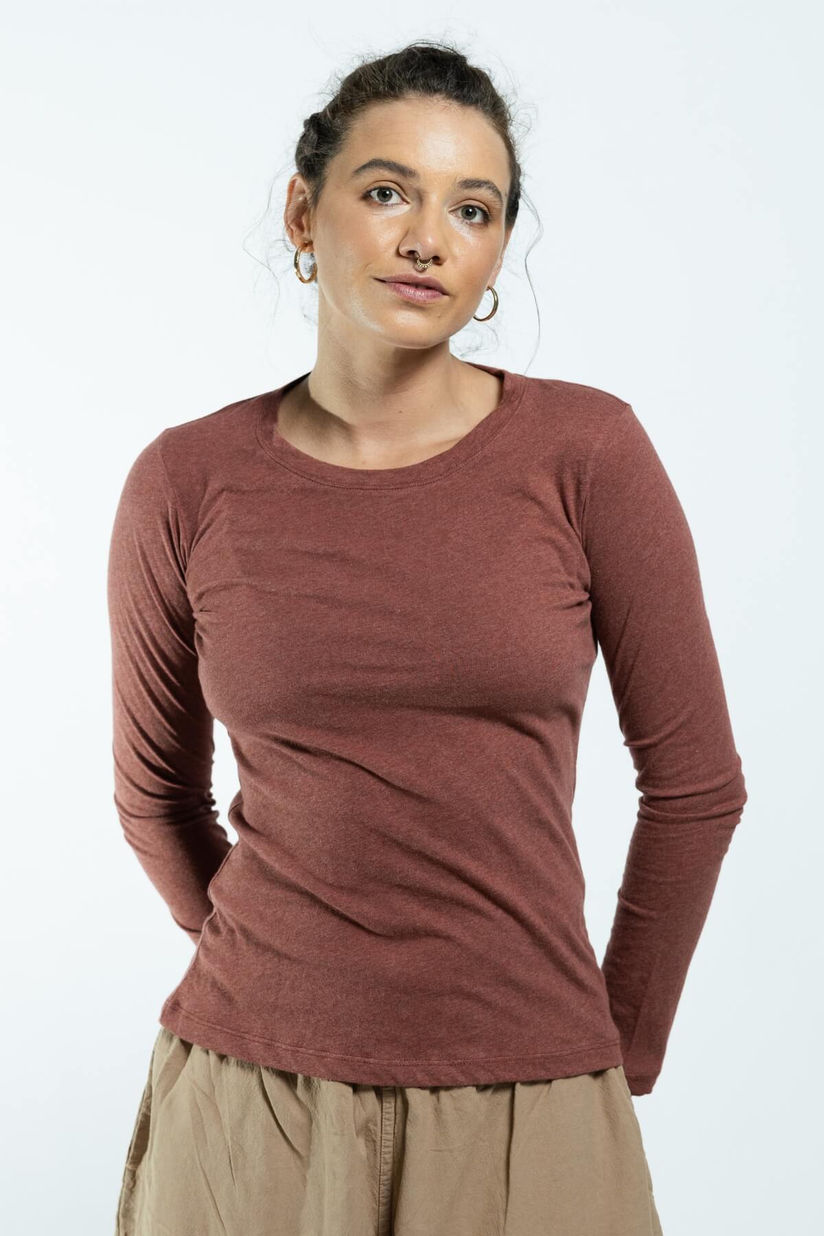 Surya Ethical Organic Cotton Basic Top made in Nepal - front view