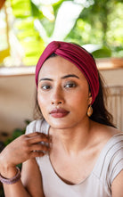 Surya Australia Organic Cotton Knot Headband made in Nepal - Berry