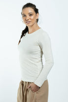 Surya Ethical Organic Cotton Basic Top made in Nepal - left side view