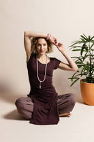 Surya Organic Cotton 'Sarita' Dress made in Nepal - Sangria