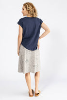 Surya Organic Cotton Mantra Print Skirt made in Nepal - Oatmeal