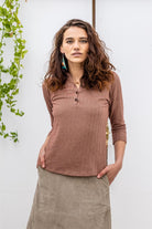 Surya Australia Organic Cotton 'Clementine' Top made in Nepal - Maroon