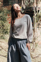 Surya The Label Ethical Organic Cotton 'Zoé' Top made in Nepal - Oyster