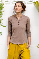 Surya Australia Organic Cotton 'Clementine' Top from Nepal - Coffee