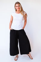 Surya Australia Ethical Cotton Palazzo Pants made in Nepal - Black