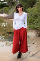 Surya Australia Ethical Cotton Palazzo Pants from Nepal - Rust