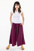 Surya Australia Ethical Cotton Palazzo Pants made in Nepal - Wine