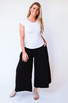 Surya Australia Ethical Cotton Palazzo Pants made in Nepal - Black