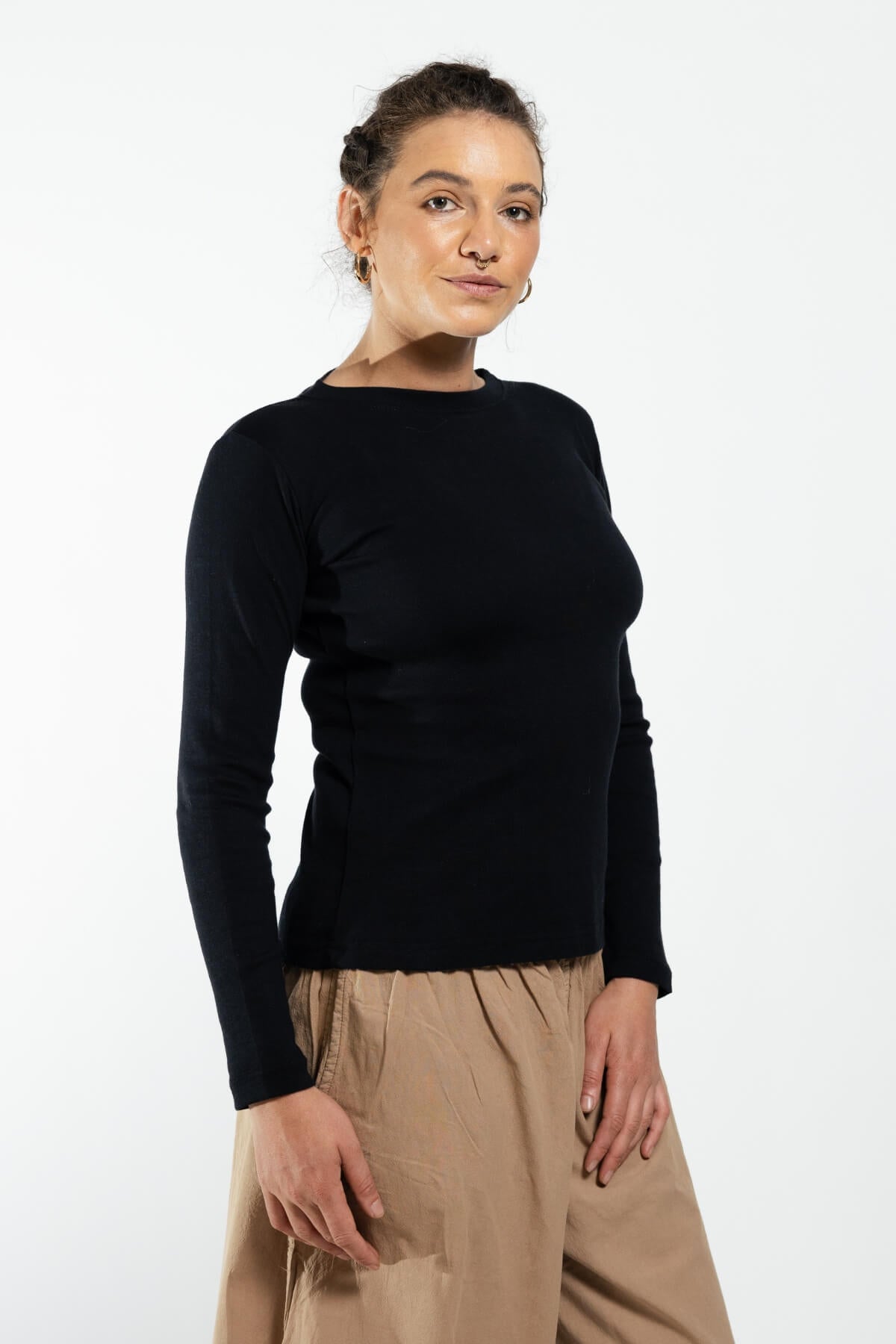 Surya Ethical Ribbed Cotton Long Sleeve Tops