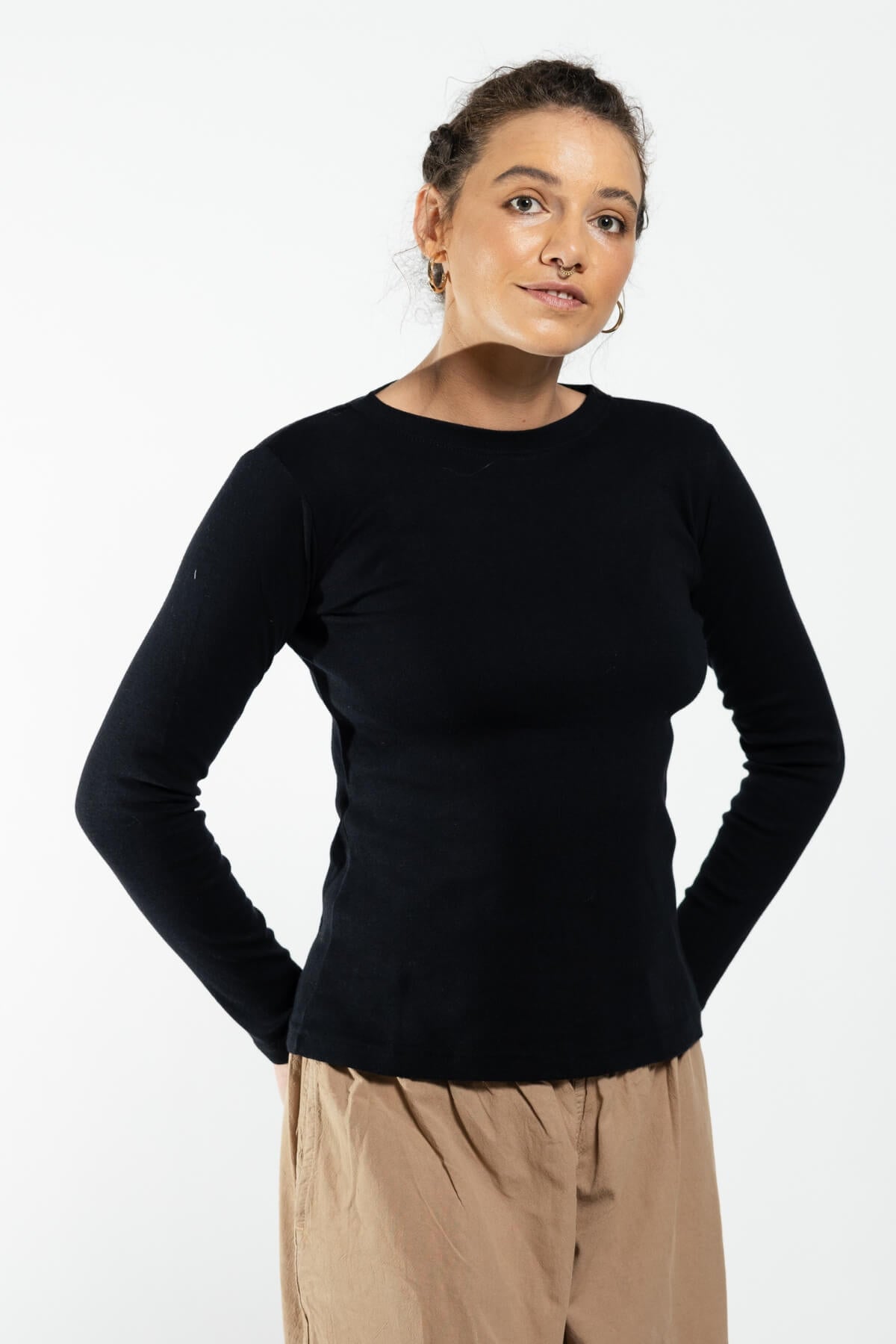 Surya Ethical Ribbed Cotton Long Sleeve Tops made in Nepal