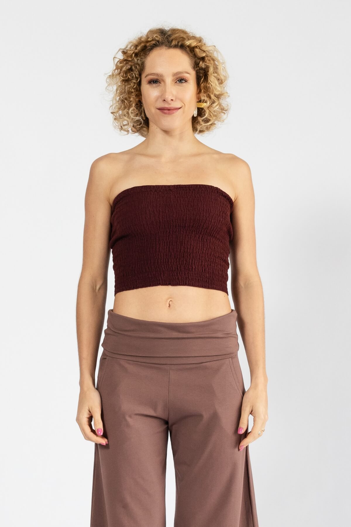 Surya Strapless Tube Top made in Nepal - Wine