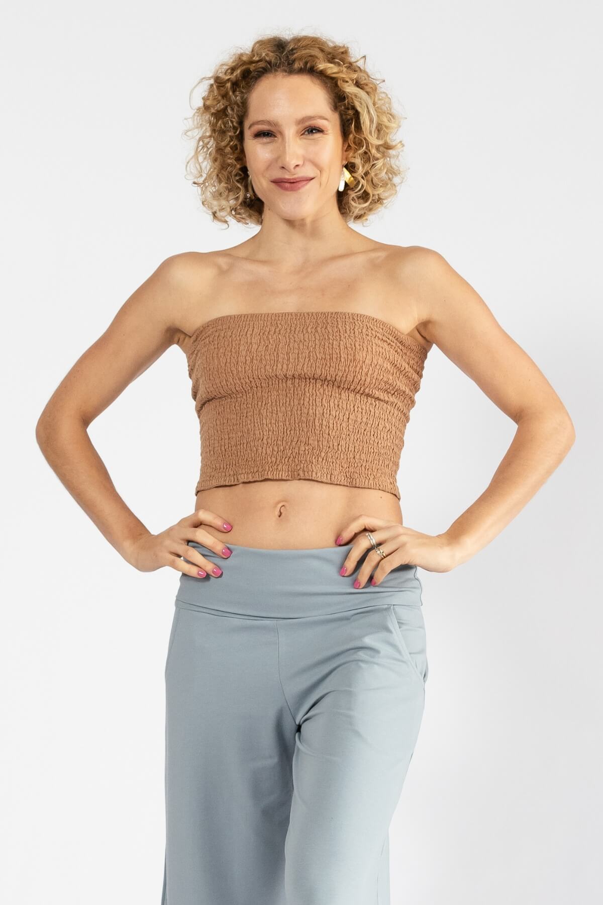 Surya Strapless Tube Top made in Nepal - Sand