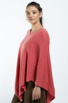 Surya Australia Ethical Cashmere Poncho made in Nepal - Coral