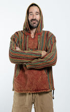 Surya Australia Ethical Cotton 'Wanderer' Hoodie for Men from Nepal - Rust