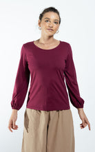 Surya The Label Ethical Organic Cotton 'Zoé' Top made in Nepal - Berry