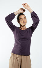 Surya The Label Ethical Organic Cotton 'Zoé' Top made in Nepal - Eggplant