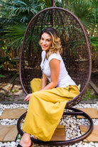 Surya Australia Ethical Cotton Palazzo Pants from Nepal - Mustard