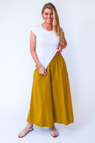 Surya Australia Ethical Cotton Palazzo Pants from Nepal - Mustard