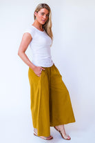 Surya Australia Ethical Cotton Palazzo Pants from Nepal - Mustard