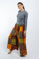 Surya Australia Ethical Cotton Palazzo Patch 'Asher' Pants made in Nepal - Turmeric