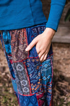 Surya Wide Leg Patch 'Asher' Pants made in Nepal - Cobalt