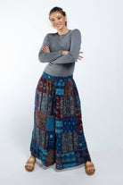 Surya Wide Leg Patch 'Asher' Pants made in Nepal - Cobalt