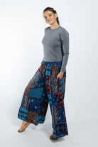 Surya Wide Leg Patch 'Asher' Pants made in Nepal - Cobalt