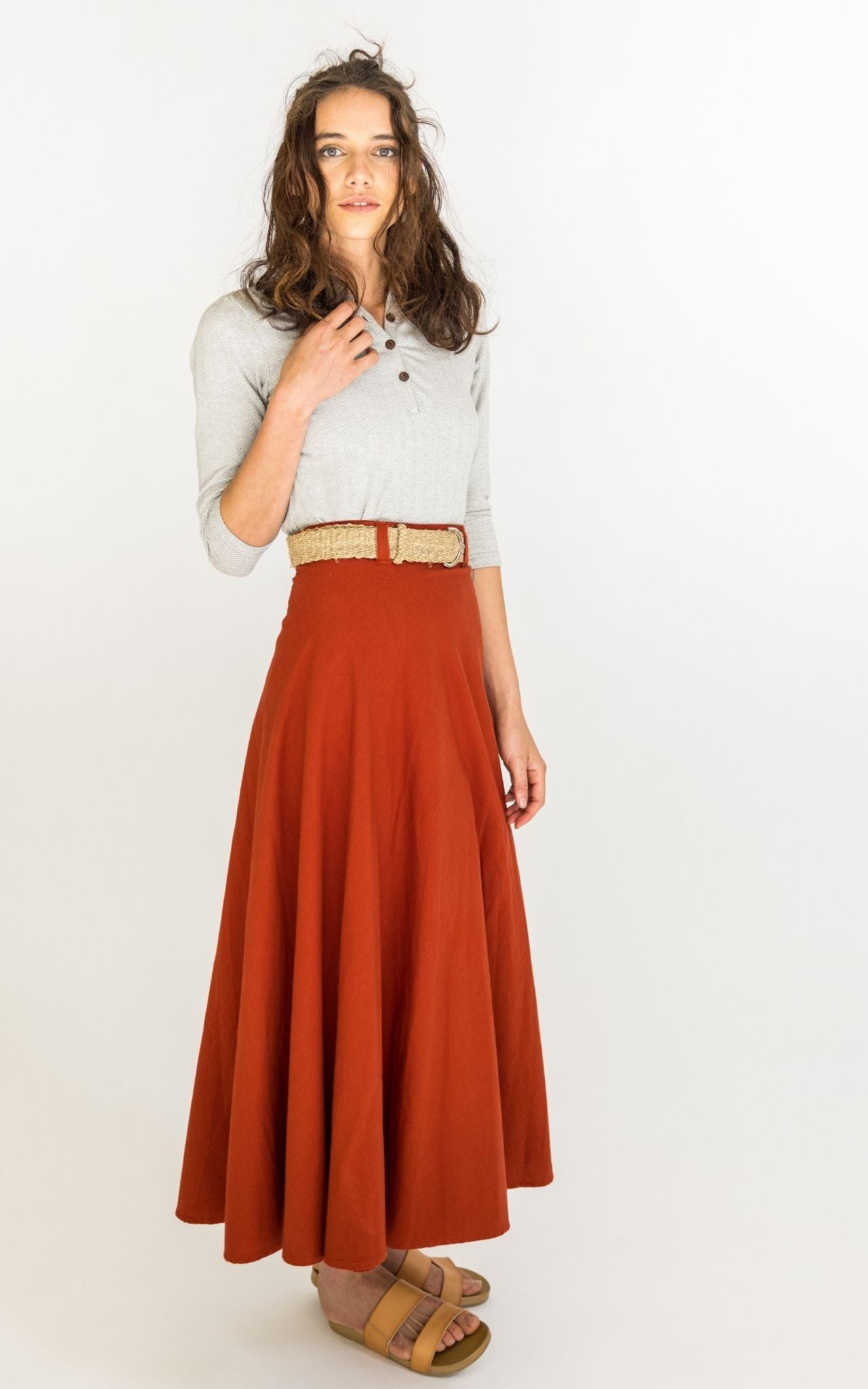 Cotton Maxi Wrap Skirt Ethically made in Nepal Surya